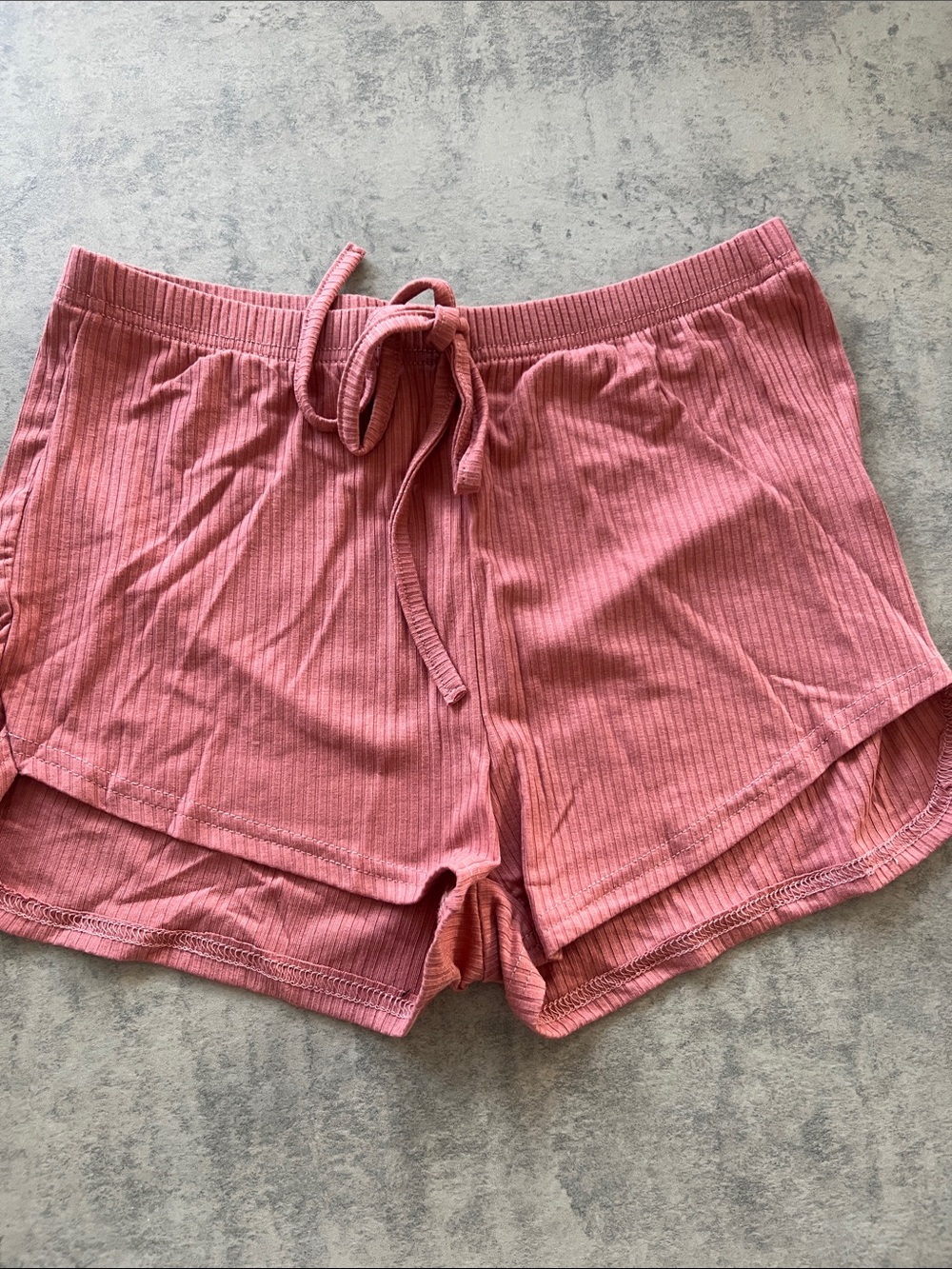 SHEIN Pink Ribbed High Waist Women’s Lounge Shorts